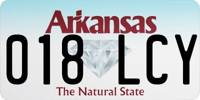 AR license plate 018LCY