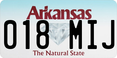 AR license plate 018MIJ