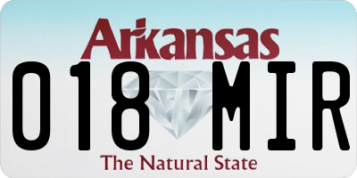 AR license plate 018MIR