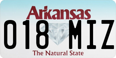 AR license plate 018MIZ