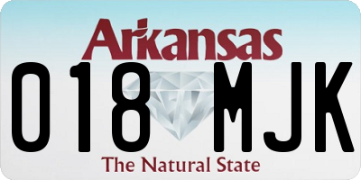 AR license plate 018MJK