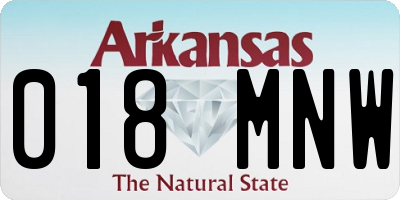 AR license plate 018MNW