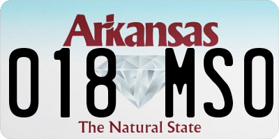 AR license plate 018MSO
