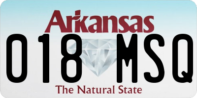 AR license plate 018MSQ