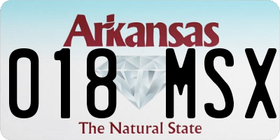 AR license plate 018MSX
