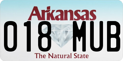 AR license plate 018MUB