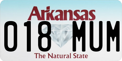 AR license plate 018MUM