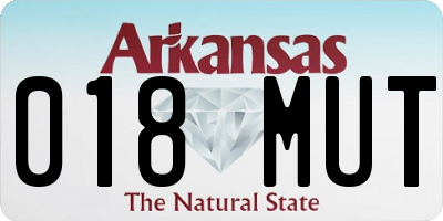 AR license plate 018MUT