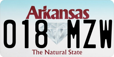 AR license plate 018MZW