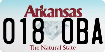 AR license plate 018OBA