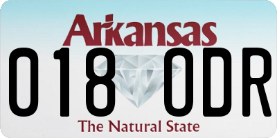 AR license plate 018ODR