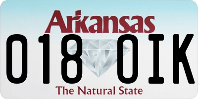 AR license plate 018OIK