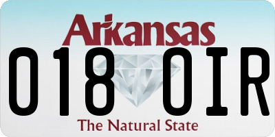 AR license plate 018OIR