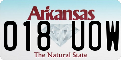 AR license plate 018UOW