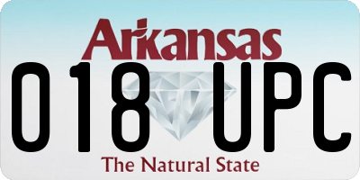AR license plate 018UPC