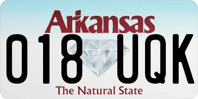 AR license plate 018UQK