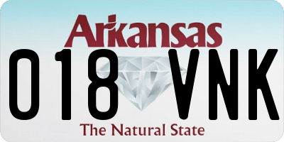 AR license plate 018VNK