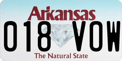 AR license plate 018VOW