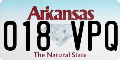 AR license plate 018VPQ