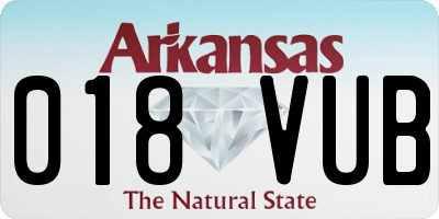 AR license plate 018VUB