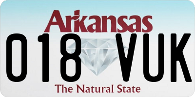 AR license plate 018VUK