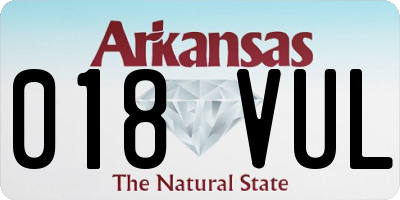AR license plate 018VUL