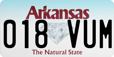 AR license plate 018VUM