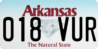 AR license plate 018VUR