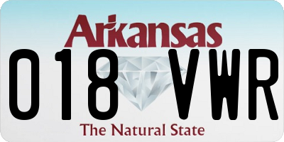 AR license plate 018VWR