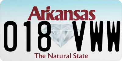 AR license plate 018VWW