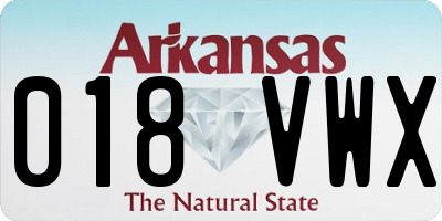 AR license plate 018VWX