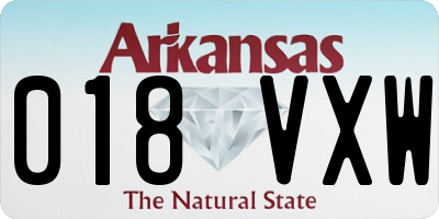 AR license plate 018VXW
