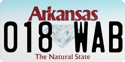 AR license plate 018WAB