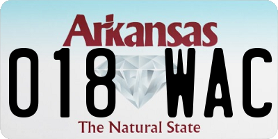 AR license plate 018WAC