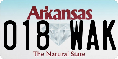 AR license plate 018WAK