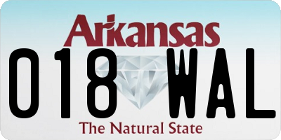 AR license plate 018WAL