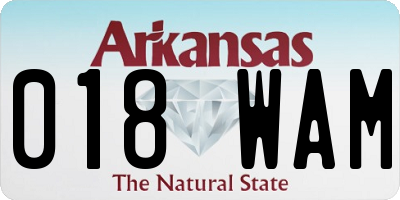AR license plate 018WAM