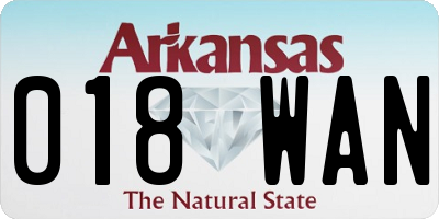 AR license plate 018WAN