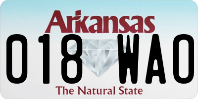 AR license plate 018WAO