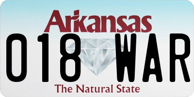 AR license plate 018WAR