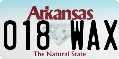 AR license plate 018WAX