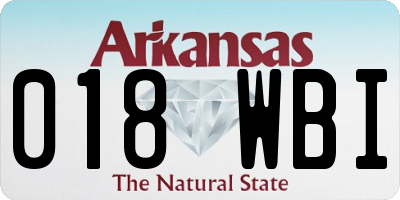 AR license plate 018WBI