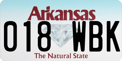 AR license plate 018WBK