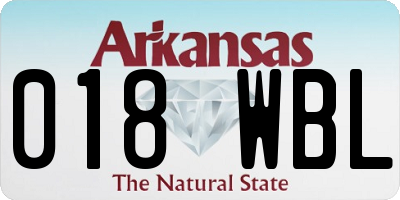 AR license plate 018WBL