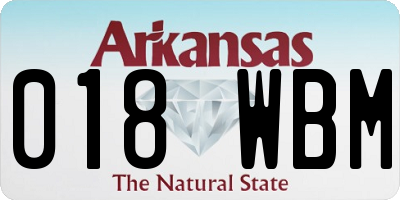 AR license plate 018WBM