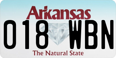 AR license plate 018WBN