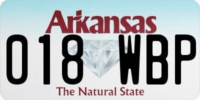 AR license plate 018WBP