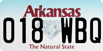 AR license plate 018WBQ