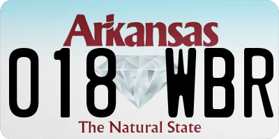 AR license plate 018WBR