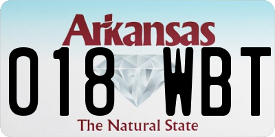 AR license plate 018WBT